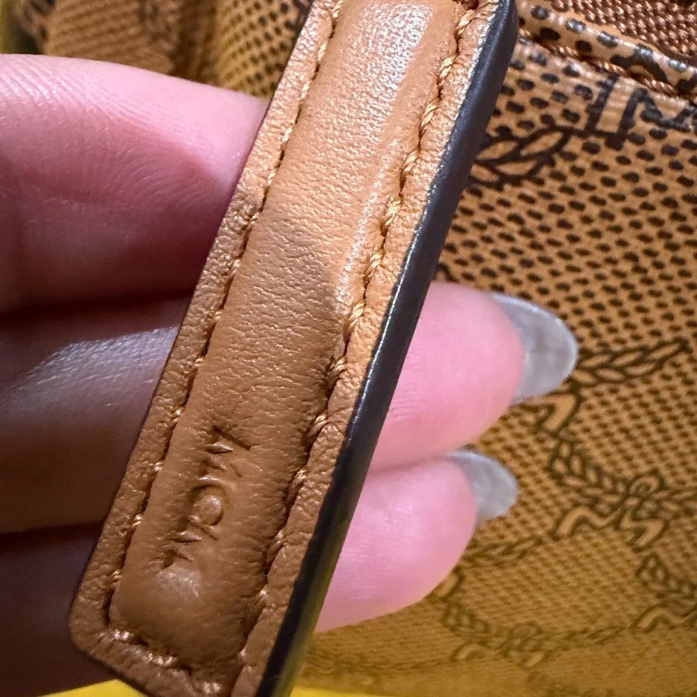 MCM Black and Tan Monogram Backpack - Picture 4 of 10